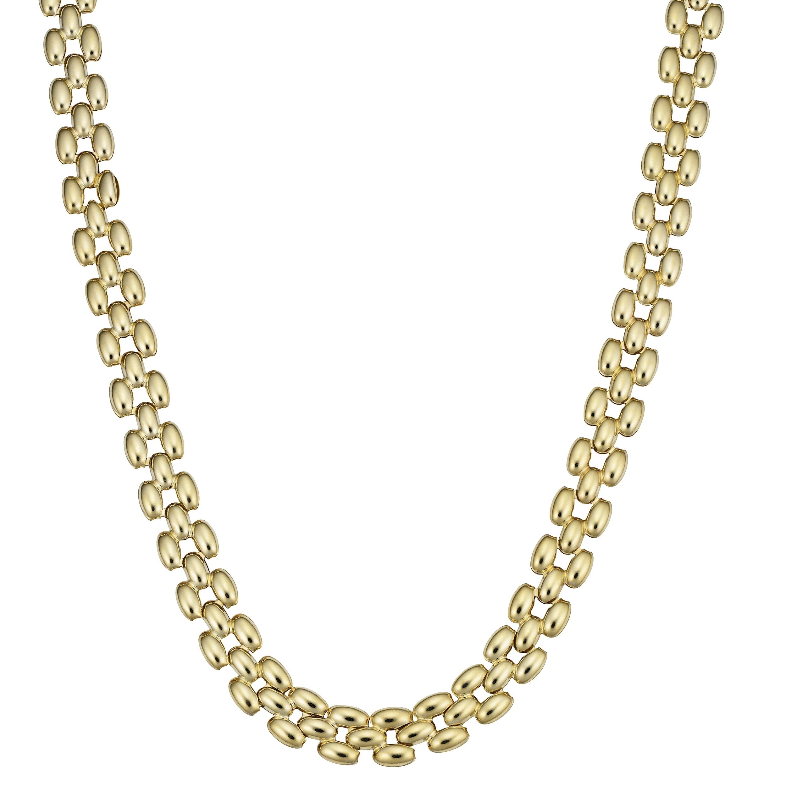 10K Yellow Gold Panther Link Necklace