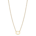 Fremada 10K Yellow Gold Petit Oval Charm Adjustable Necklace 16 To 18 Inch