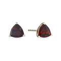 Pinctore 10K Yellow Gold Red Garnet Trillion Stud Earrings