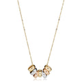 10K Yellow Gold Seven Lucky Rings Necklace For Girls Teens Women Adjustable To 17 Or 18 Inches