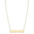 10K Or 14K Gold Engraveable Bar Cable Chain Necklace 18 Inch