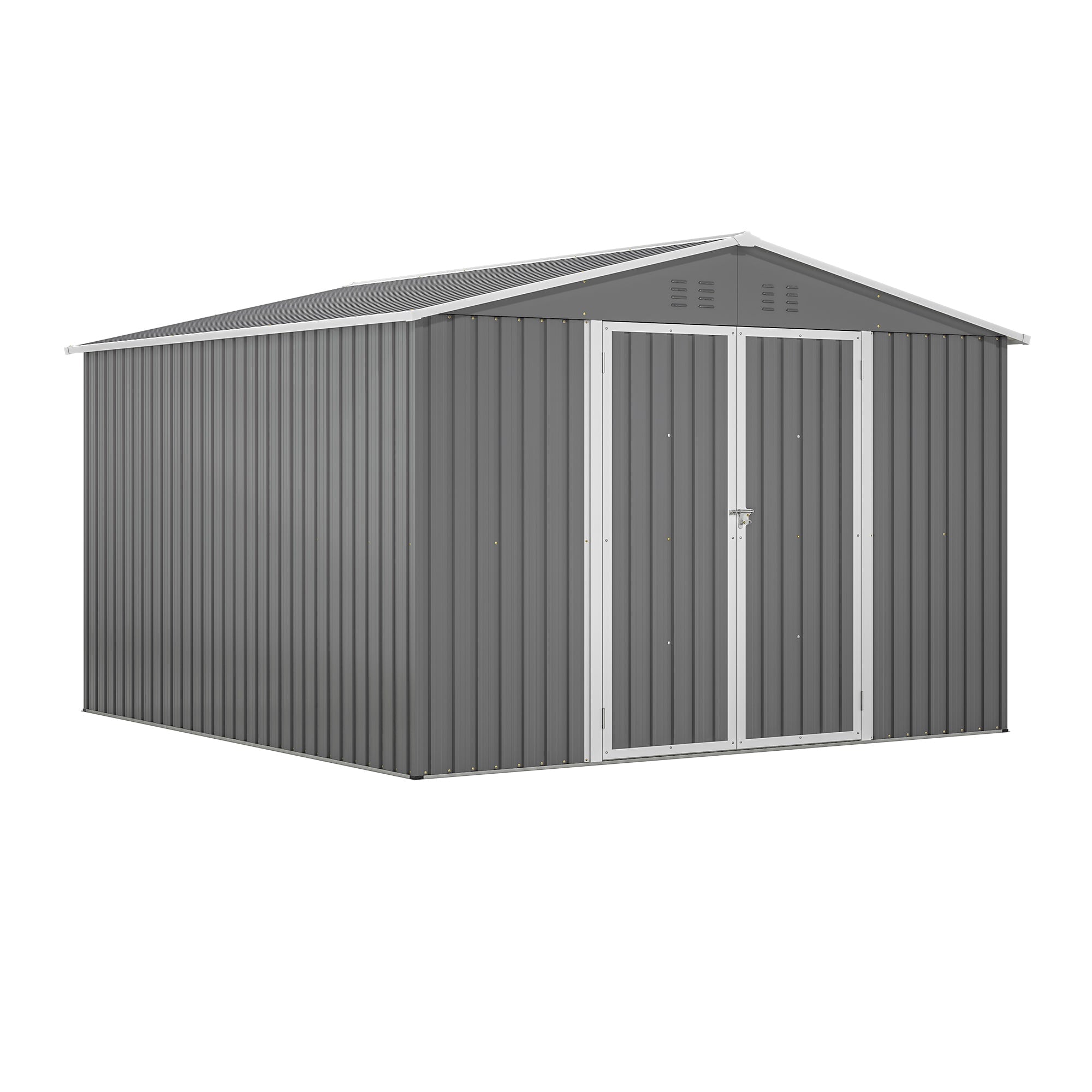 10X10 Ft Outdoor Storage Shed Large Metal Tool Sheds With Updated Frame Structure And Lockable Doors Garden Shed For Garden