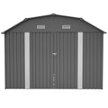 10X12 Ft Outdoor Storage Shed Heavy Duty Rust Resistant Steel Tool Shed With Floor Frame Kit