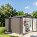 10X8 Ft Metal Storage Shed With Lockable Doors All Weather Outdoor Garden Tool Shed For Backyard Patio