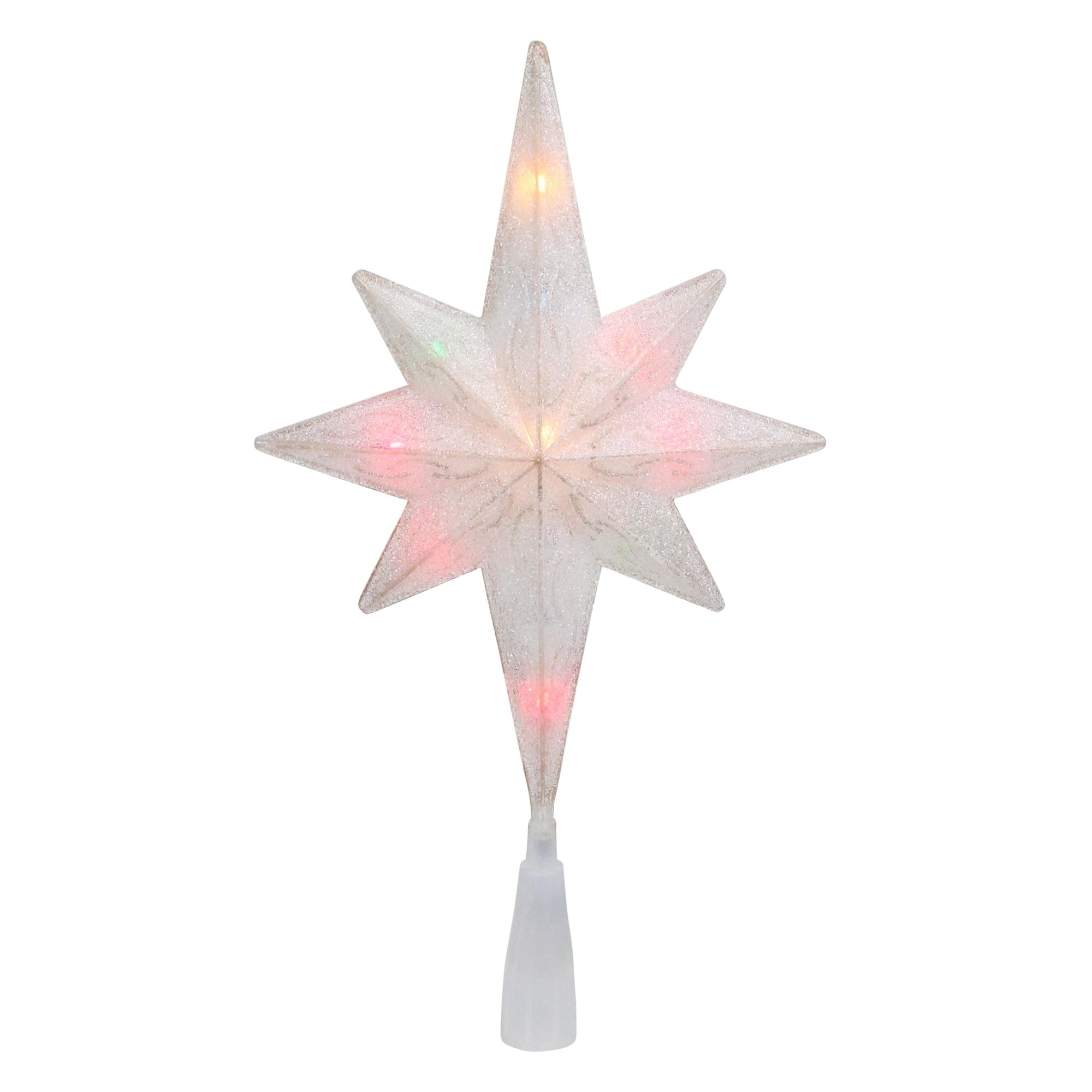 11 Frosted Bethlehem Star With Gold Scrolling Christmas Tree Topper Multi Lights N A