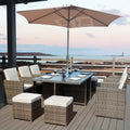11 Piece Outdoor Dining Set With Cushions Wicker Furniture By Moda Furnishings