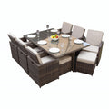 11 Piece Patio Wicker Dining Set With Cushions By Moda Furnishings
