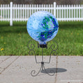 11.25 Black Swirled Garden Gazing Ball Outdoor Patio Stand