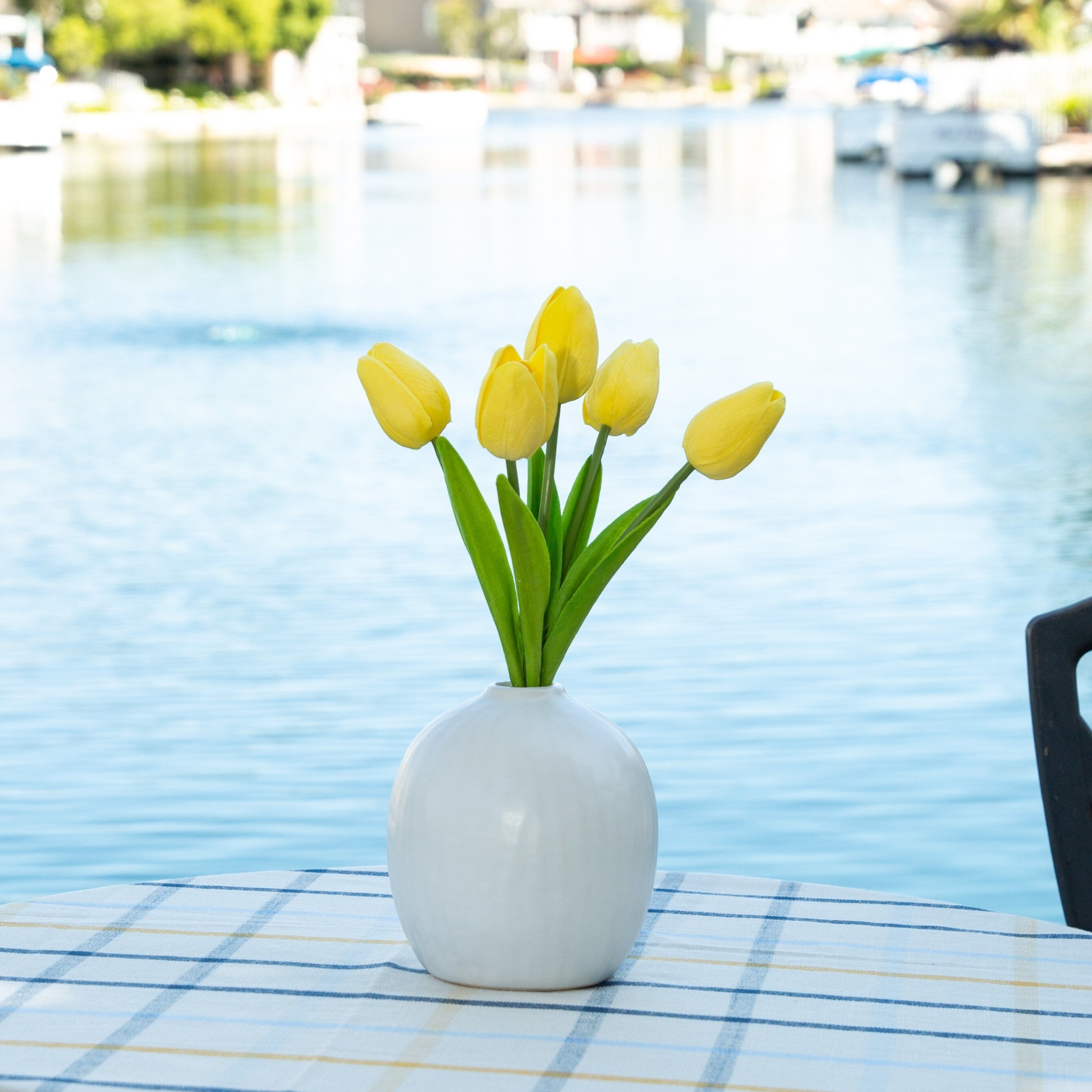 11.25 H 5 Real Touch Tulips In 5 H Vase One Size