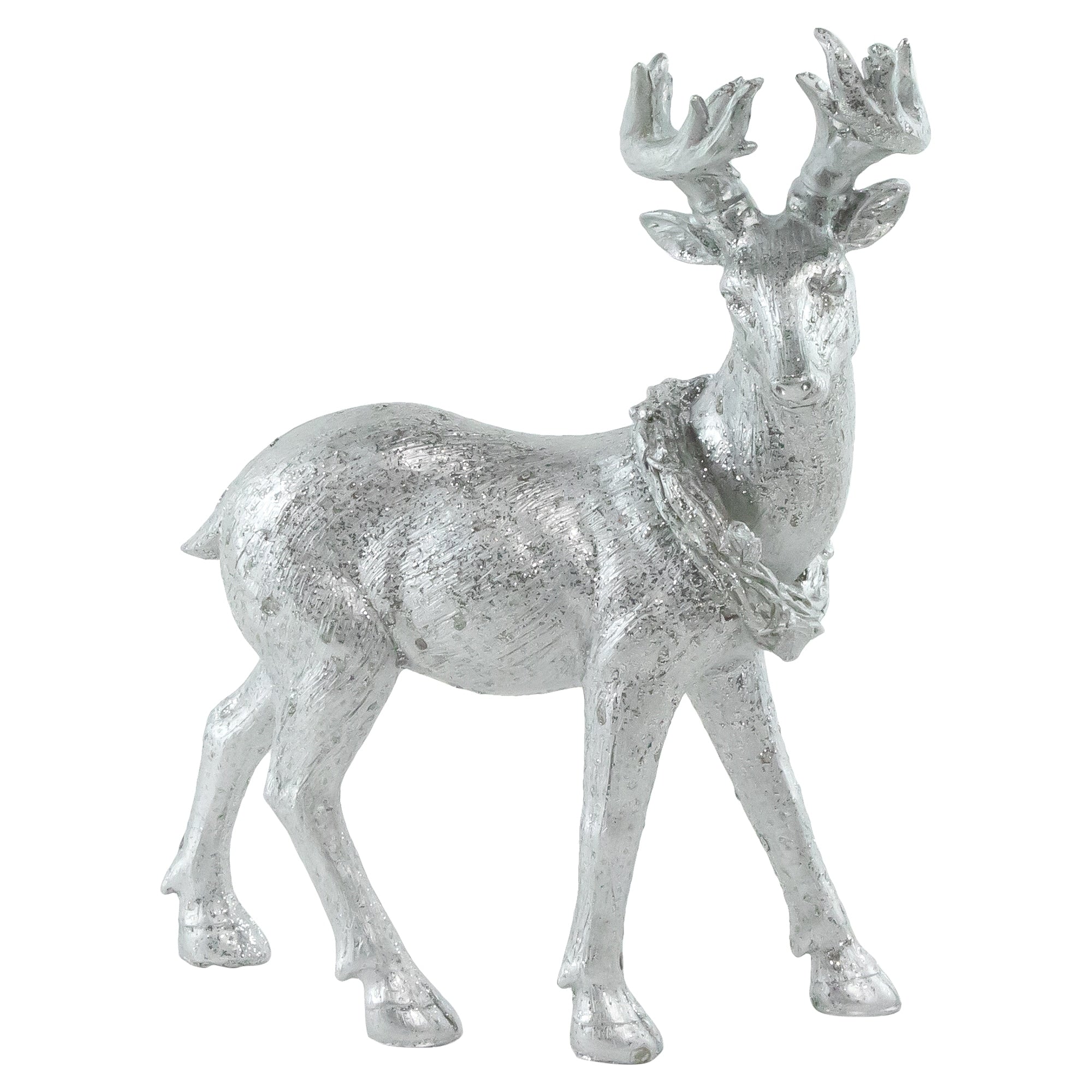 11.5 Elegant Silver Christmas Table Top Reindeer Figure