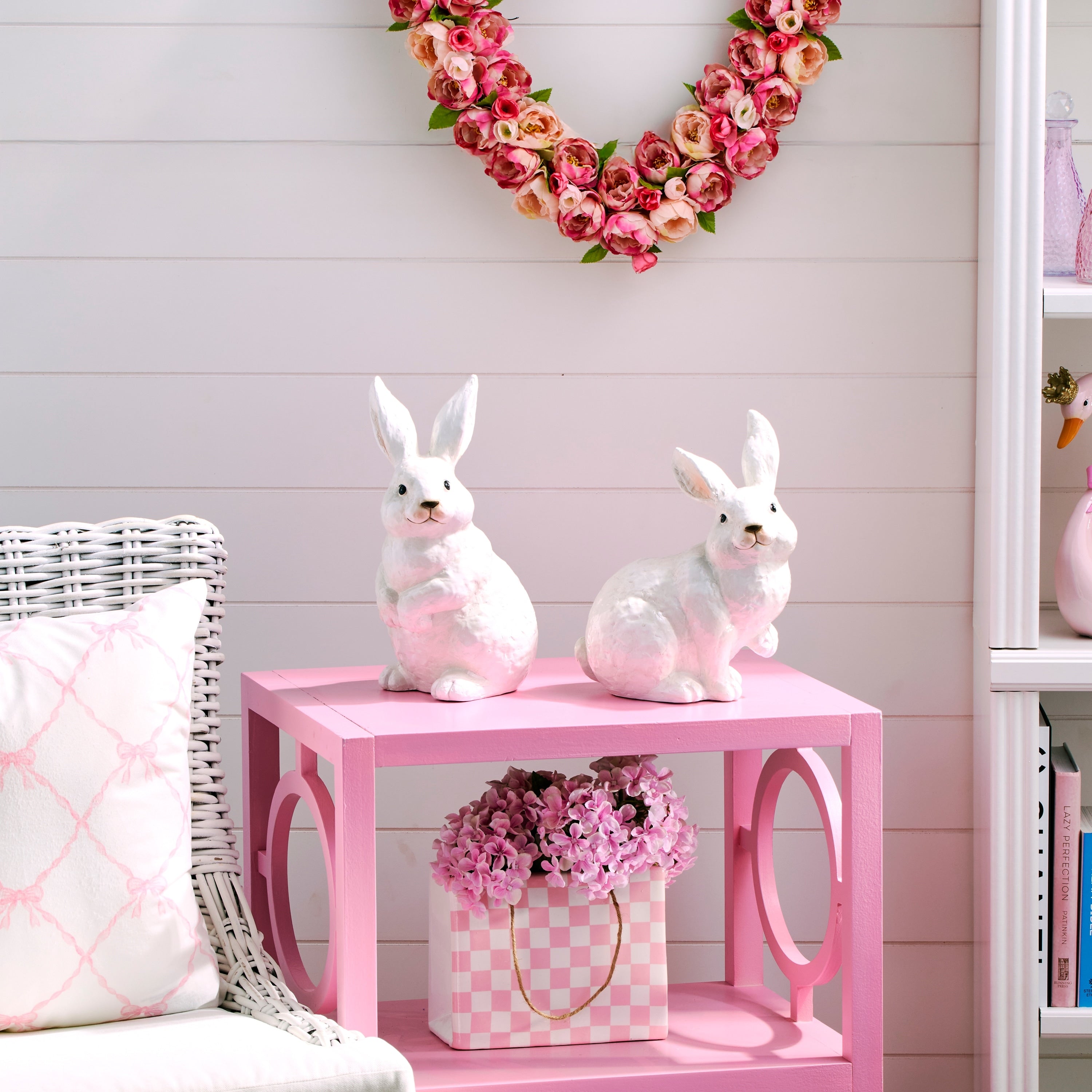 11.5 Glazed Terracotta Bunny Set Of 2