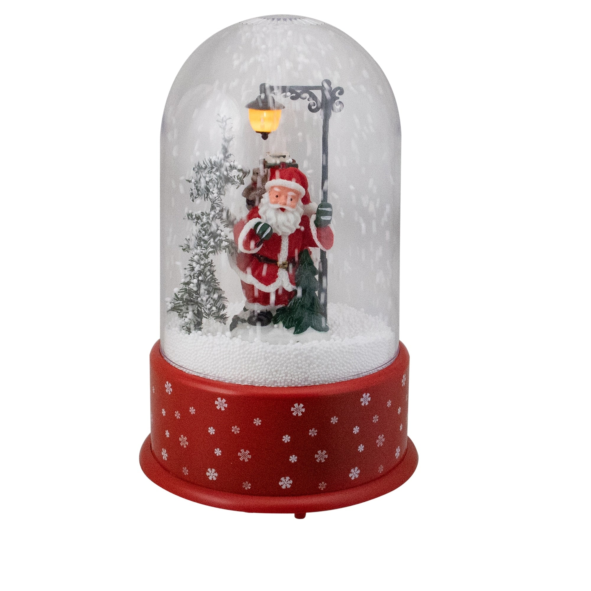 11.75 Lighted Santa With Street Light Snowing Christmas Globe N A