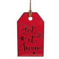 11.75 Red And Black Metal Distressed Let It Snow Christmas Wall Decor