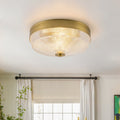 11.8 Modern Flush Mount With Grid Patterned Glass