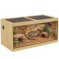 110 Gallon Reptile Terrarium Bearded Dragon Reptile Tank With Sliding Door Top Screen Ventilation 110 Gallon