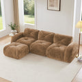 110.6 L Shaped Velvet Sectional Boneless Sofa With Movable Ottoman