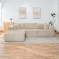 110 Modular Cloud Couch Sectional Sofa Deep Seat Corduroy L Shape Couch Boneless Compressed Sofa