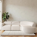 111 Modern Curved Sectional Sofa With Ottoman Fully Assembled Foam Sofa Deep Seat 3 Piece Set