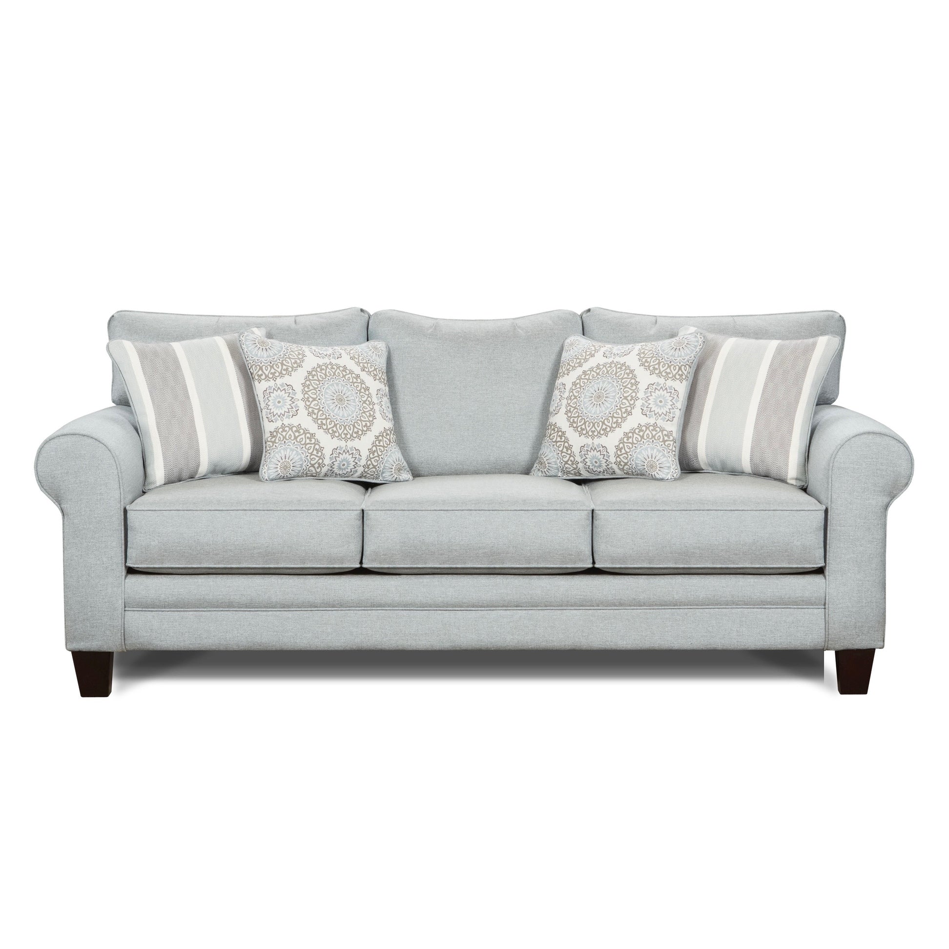 Grande Mist Grey Semi Firm Sleeper Sofa With Reversibile Cushions