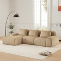 114 Modern Modular Sectional Sofa For Living Room Boneless Sofa Deep Seat Buckle Connection Anti Slip Design Movable Ottoman