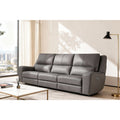 116 W Top Grain Leather Triple Power Oversized Width Seat Sofa With Ajustable Headrest Usb Usb C Charging