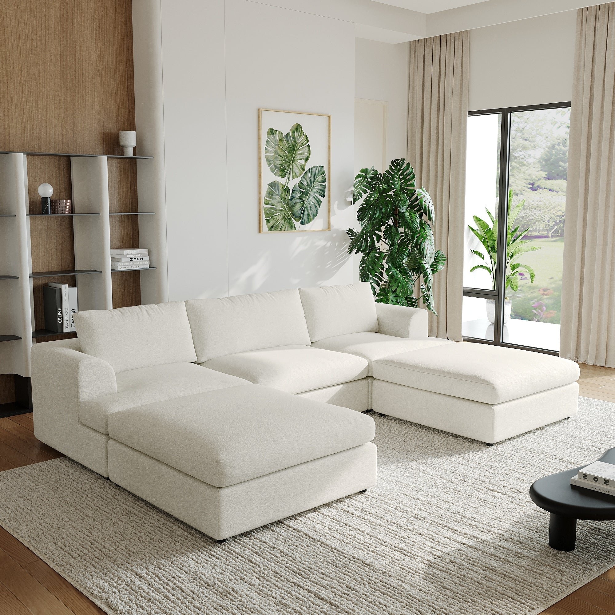 118.11 3 Seater Cloud Couch Sectional Couches With 2 Ottoman For Living Room Office