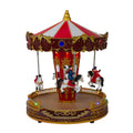 11 Led Lighted And Animated Christmas Carousel With Horses N A