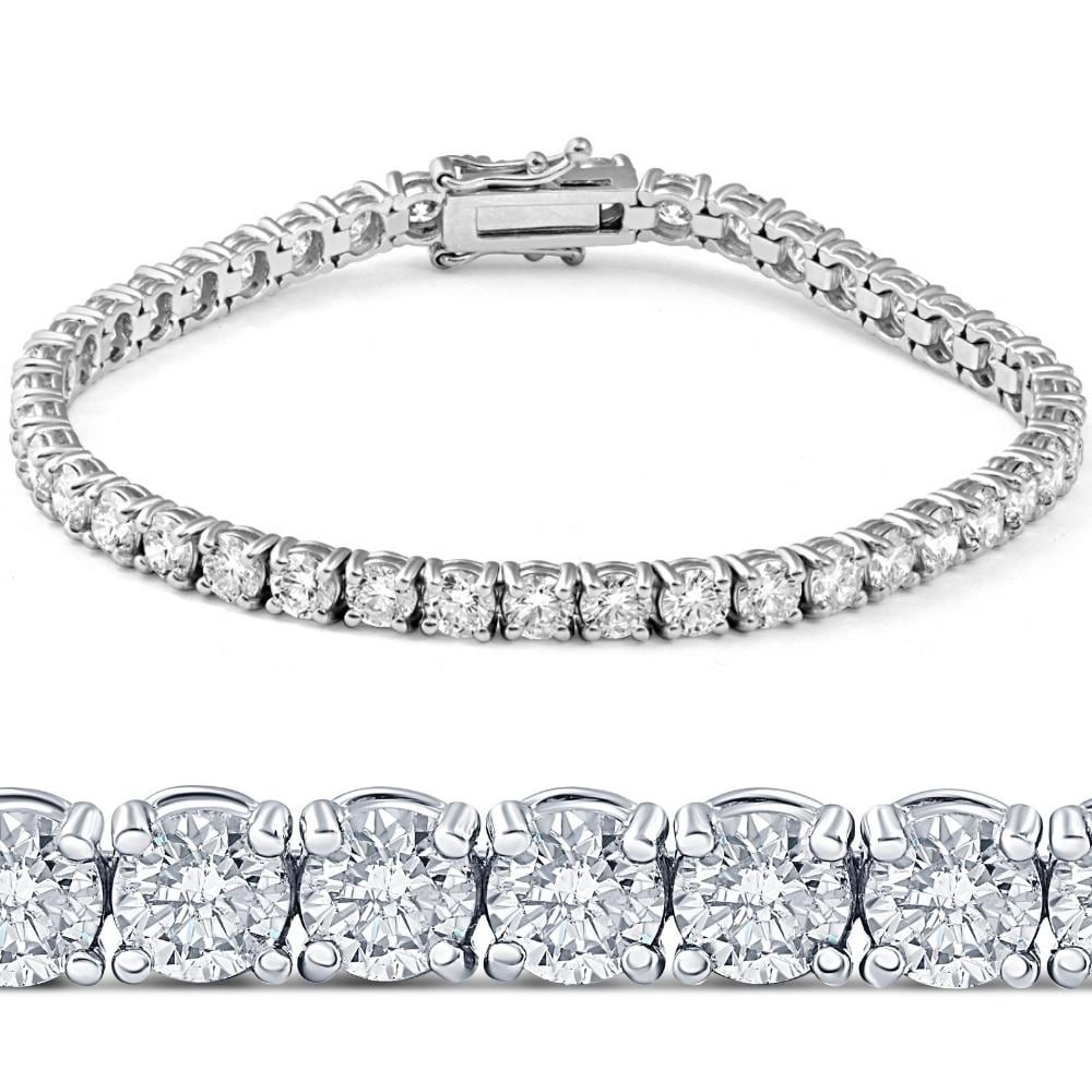 11Ct Lab Created Diamond Tennis Bracelet 14K White Gold 7