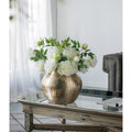 11X11X9 Aluminum Chisel Flower Vase Gold