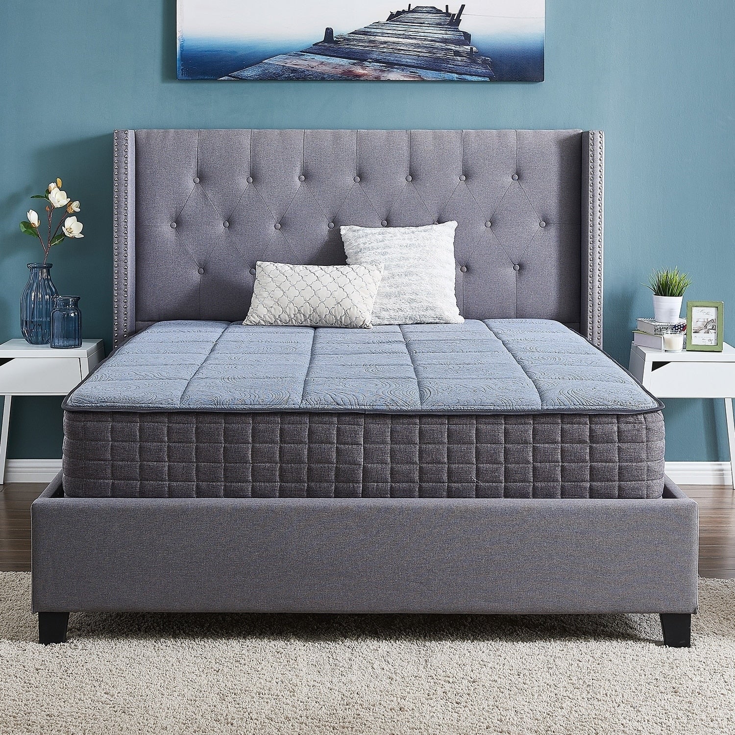 12 Hybrid Cloud Comfort Mattress With Pocketed Coil And Cool Gel Memory Foam Queen