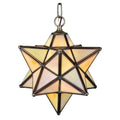 12 Inch Wide Moravian Star Beige Iridescent Pendant
