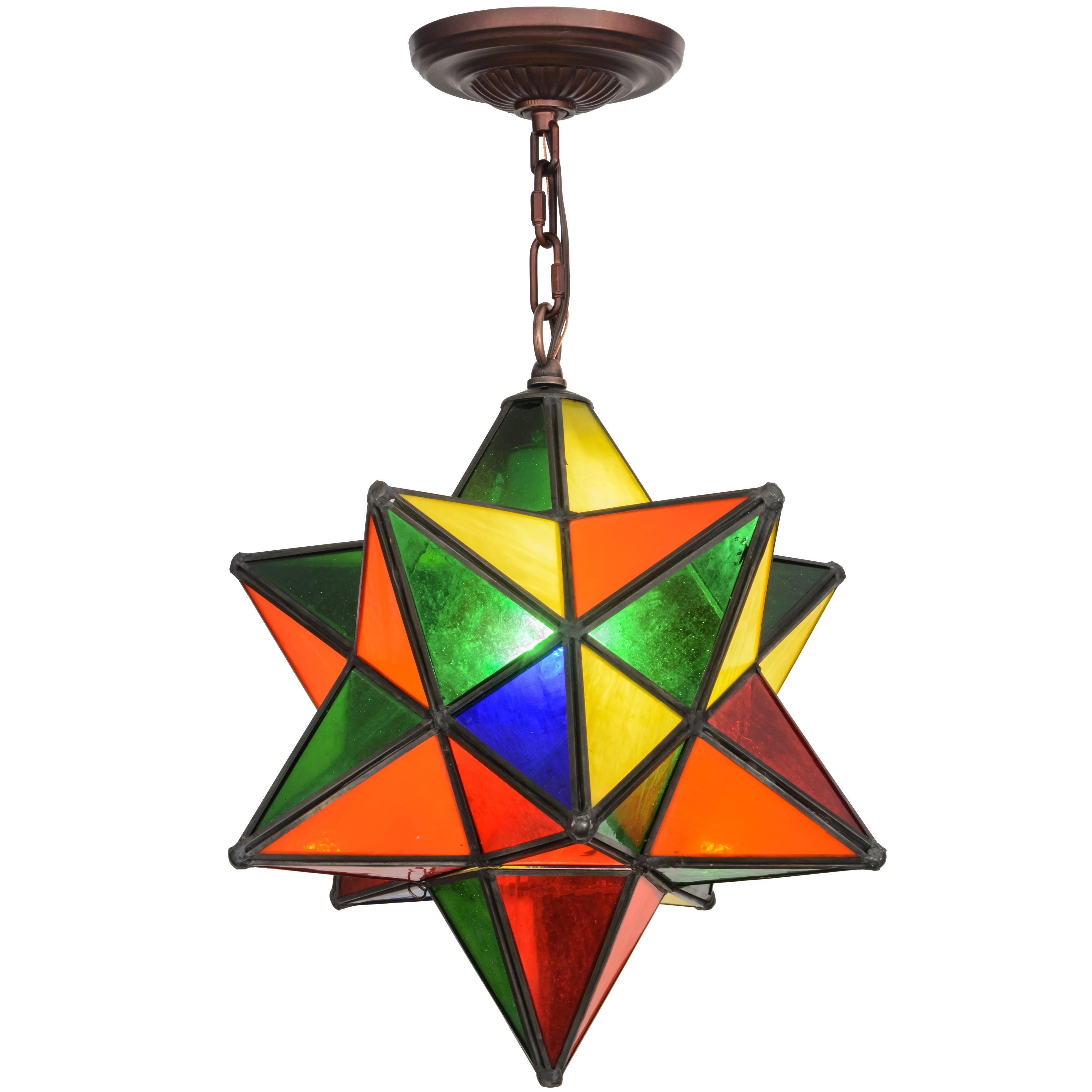 12 Inch Wide Moravian Star Multi Color Pendant