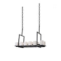 12 Light Black Chandelier With White Shades
