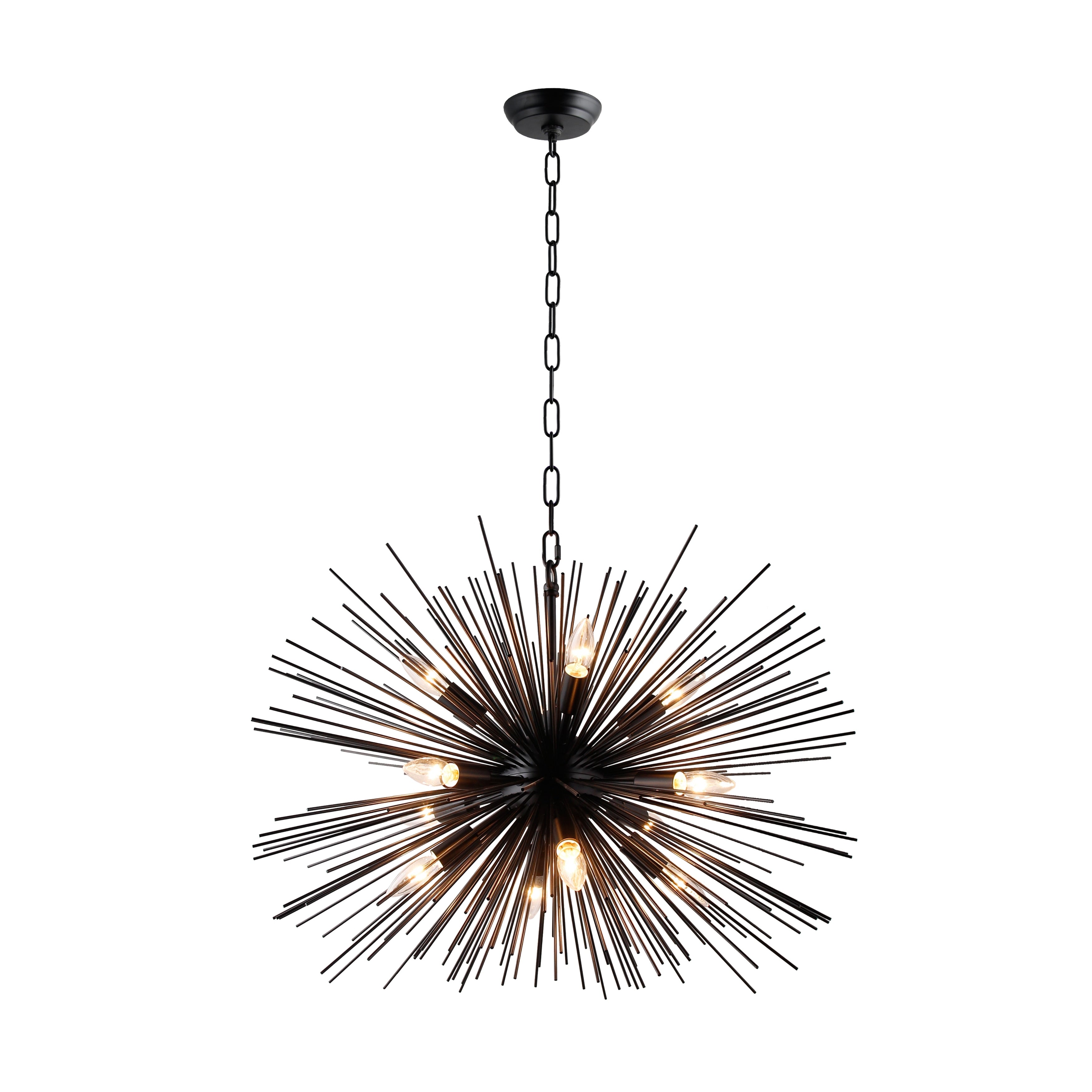 12 Light Sputnik Chandelier In Black Finish