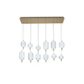 12 Light Satin Brass Led Chandelier With Pc Shades