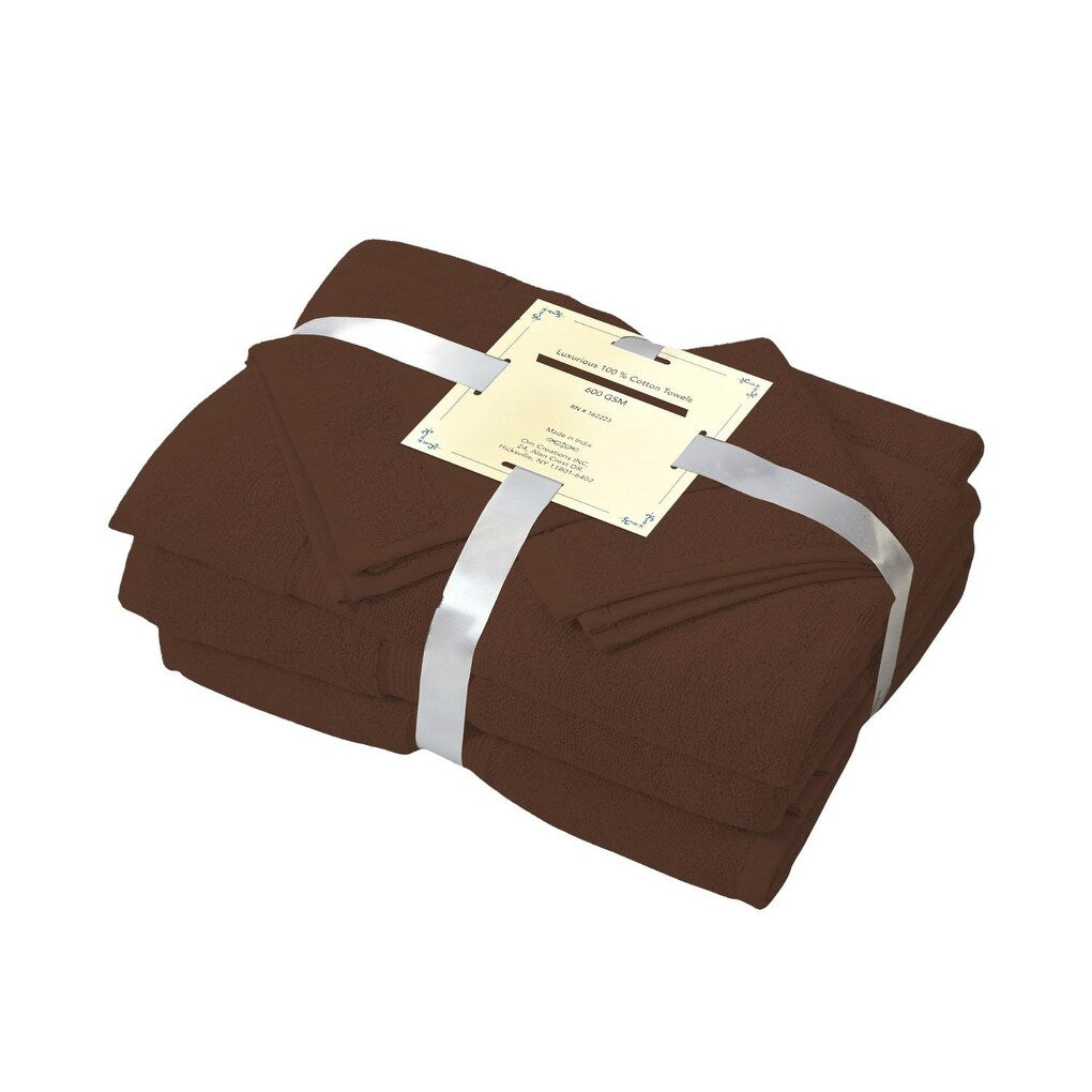 Luxurious 100 Cotton Absorbent 600 Gsm 12 Piece Bathroom Towel Set 6 Washcloths 4 Hand Towels 2 Bath Towels