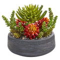 Nearly Natural Succulent Garden Artificial Plant In Bowl