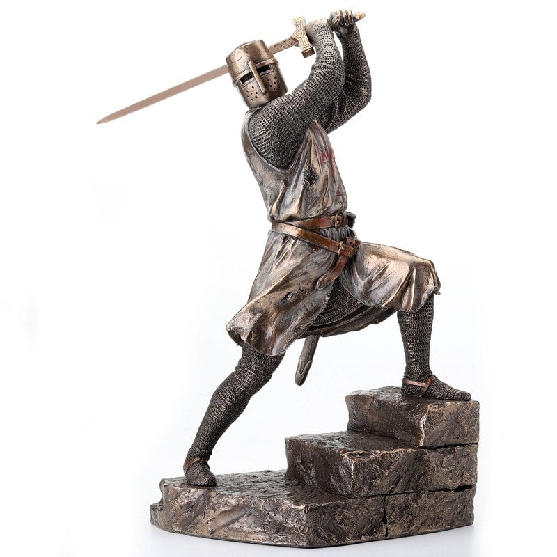 12 In H Knights Templar Sword Figurine Poly Resin