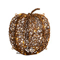 12 In Pre Lit Autumn Rattan Fall Pumpkin With 40 Led Lights