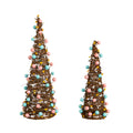 12 In And 16 In Artificial Easter Rattan Cone Trees Set Of 2