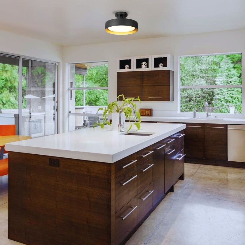 12 Inch Flush Mount Light Metal Kitchen Light Daylight White Dimmable Light N A