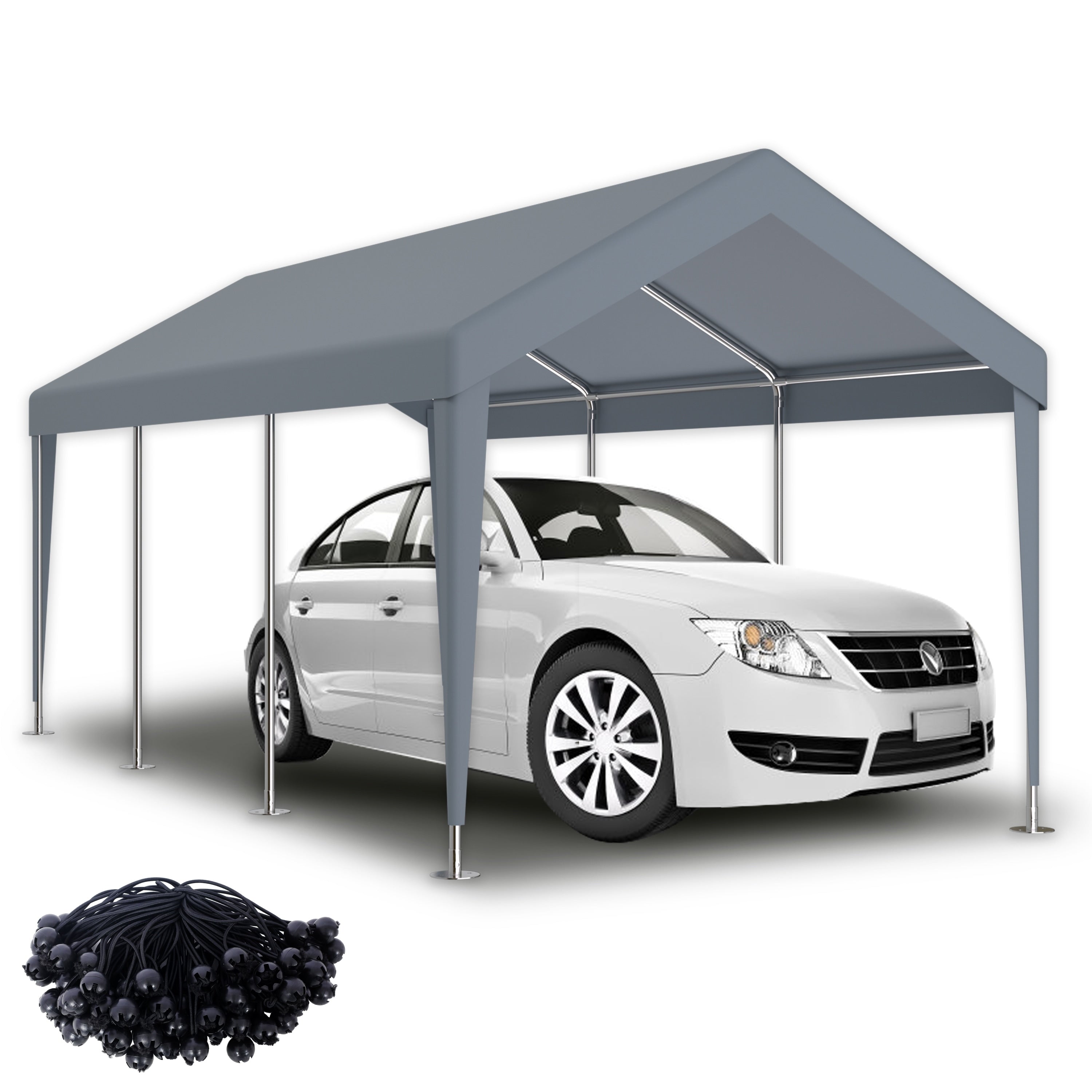 12 X 20Ft Carport Replacement Canopy Cover Waterproof Uv Protected Tarp With 76 Elastic Buckles Suit For Garage Shelter