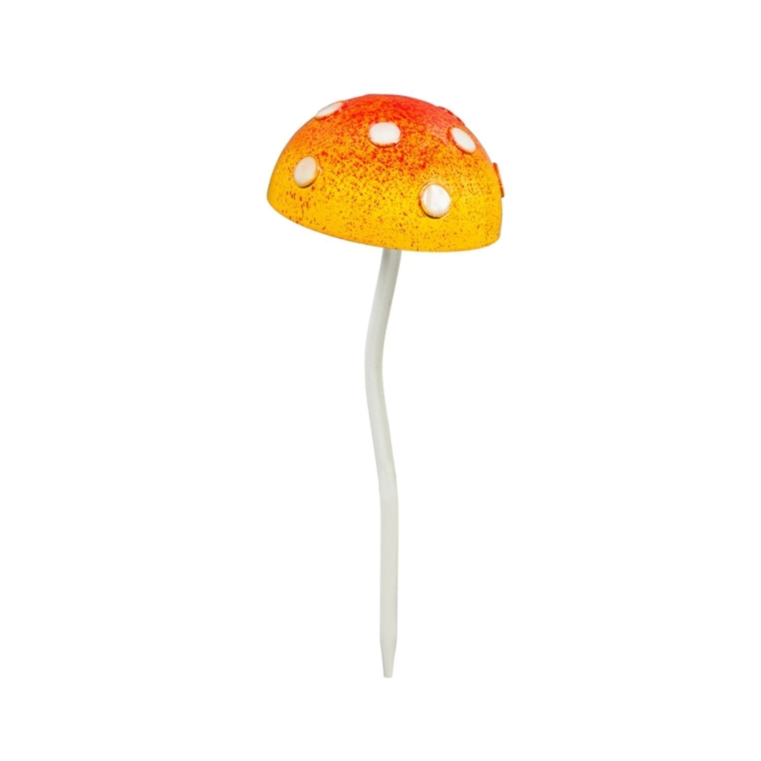 12.5 H Glow In The Dark Mushroom Plant Pick Yellow