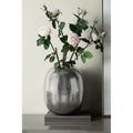12.5X12.5X15 Aluminum Vase Silver Streaks