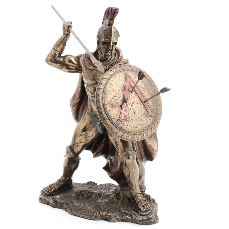 12.8 In H Leonidas With Spear And Shield Figurine Poly Resin