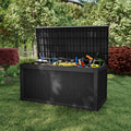 Deck Box Outdoor Storage Extra Large Waterproof Resin Storage Box Lockable Patio Cushion Storage For Backyard Garden Pool