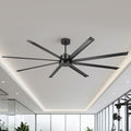 120 Inch Black Industrial Extra Large Commercial Hvls Ceiling Fan With 8 Aluminum Blades And Remote Control 120 W X 23.62 H