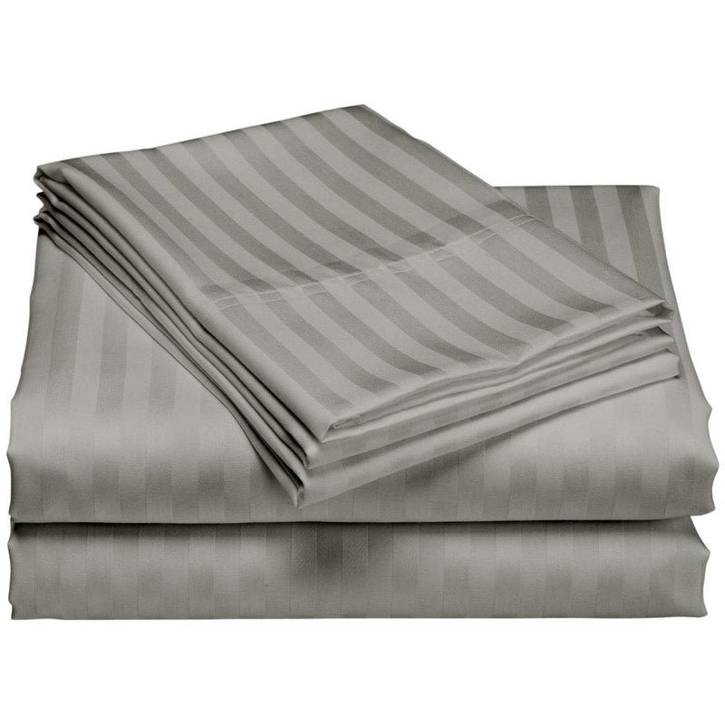 1200 Thread Count Deep Pocket Luxury Hotel Stripe Cotton Sheet Set