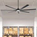 120 Industrial Black Large Hvls Ceiling Fan With Dimmable Led Light And Remote