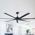 120 Industrial Black Large Hvls Ceiling Fan With Remote For Garage Workshop